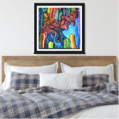 カラフル抽象芸術 キャンバスプリント (インサイチュ (寝室))