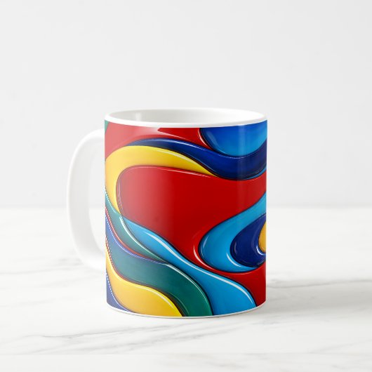カラフル抽象芸術 コーヒーマグカップ (正面左)