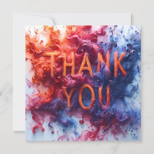 カラフル抽象芸術 サンキューカード (正面)