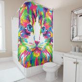 カラフル抽象芸術 シャワーカーテン (インサイチュ)