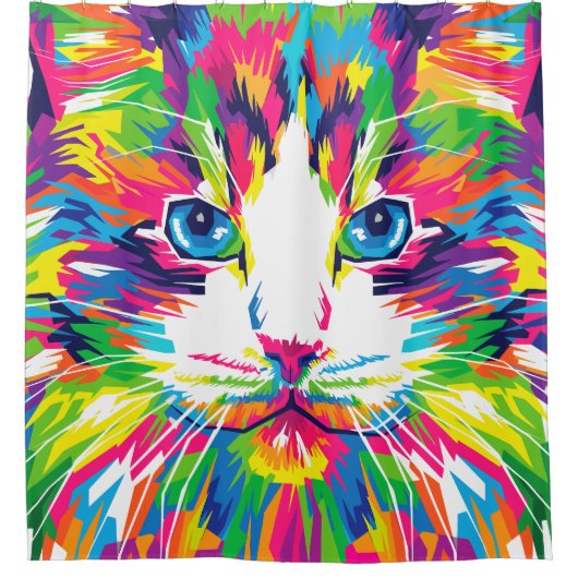 カラフル抽象芸術 シャワーカーテン (正面)