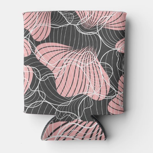 カラフル抽象芸術、シームレ芸術的ームパターン 缶クーラー (正面)