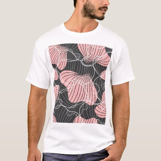 カラフル抽象芸術、シームレ芸術的ームパターン Tシャツ (正面)