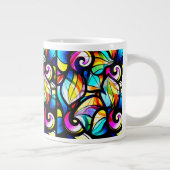 カラフル抽象芸術 ジャンボコーヒーマグカップ (右)