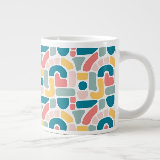 カラフル抽象芸術 ジャンボコーヒーマグカップ (右)