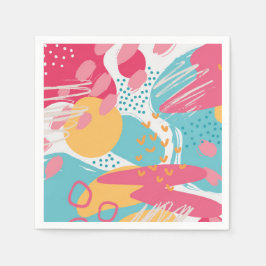 カラフル抽象芸術 スタンダードカクテルナプキン