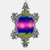 カラフル抽象芸術 スノーフレークピューターオーナメント (左)