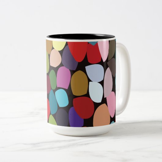 カラフル抽象芸術 ツートーンマグカップ (正面右)