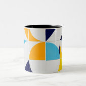カラフル抽象芸術 ツートーンマグカップ (中央)
