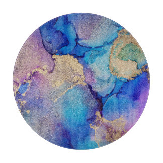 カラフル抽象芸術：テクスチャオイル塗装。 カッティングボード