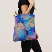 カラフル抽象芸術:テクスチャオイル塗装。 トートバッグ (クローズアップ)