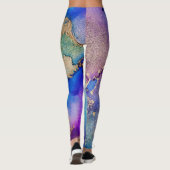 カラフル抽象芸術：テクスチャオイル塗装。 レギンス (裏面)