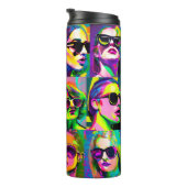 カラフル抽象芸術・デジタル・アート | Sunglasseの女性 タンブラー (回転右)