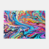 カラフル抽象芸術 ドアマット (正面)