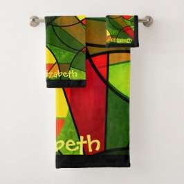 カラフル抽象芸術 バスタオルセット