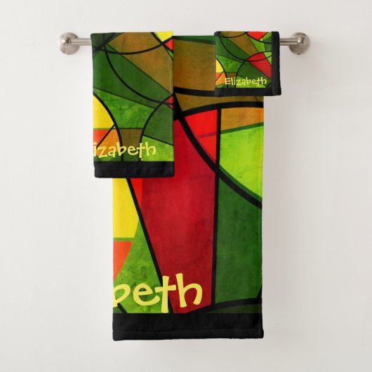 カラフル抽象芸術 バスタオルセット (インサイチュ)