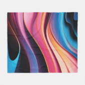 カラフル抽象芸術 フリースブランケット (正面(横))