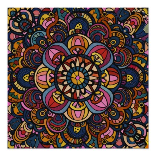 カラフル抽象芸術 ポスター (正面)