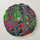 カラフル抽象芸術 ラウンドクッション (裏面)