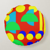 カラフル抽象芸術 ラウンドクッション (裏面)