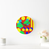 カラフル抽象芸術 ラウンド壁時計 (ホーム)