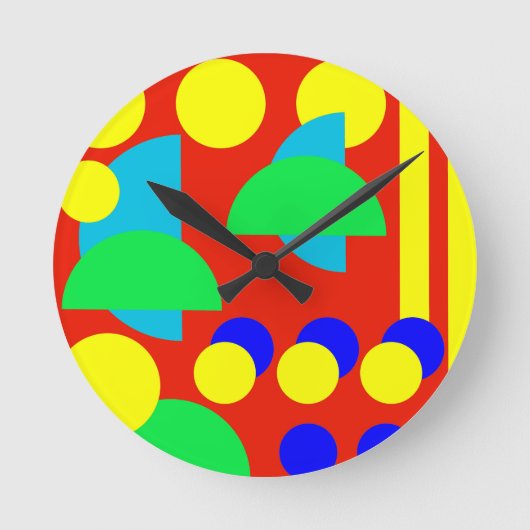 カラフル抽象芸術 ラウンド壁時計 (正面)
