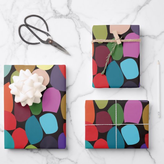 カラフル抽象芸術 ラッピングペーパーシート (正面)