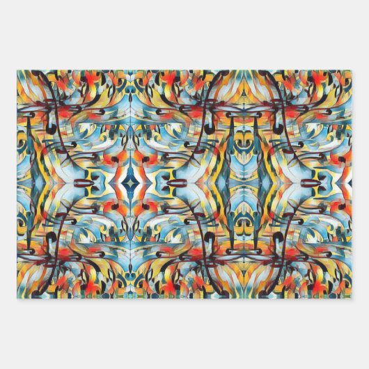 カラフル抽象芸術 ラッピングペーパーシート (正面3)