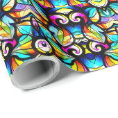 カラフル抽象芸術 ラッピングペーパー (ロールコーナー)