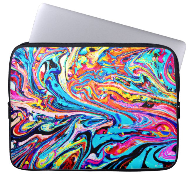 カラフル抽象芸術 ラップトップスリーブ (正面)