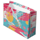 カラフル抽象芸術 ラージペーパーバッグ (正面アングル)