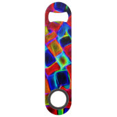 カラフル抽象芸術《写真》ぼけ味ブパーソナライズされたロック スピード栓抜き (裏面)