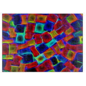 カラフル抽象芸術《写真》ぼけ味ブロックパターン カッティングボード (正面)