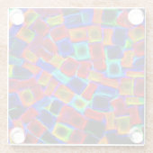 カラフル抽象芸術《写真》ぼけ味ブロック ガラスコースター (裏面)