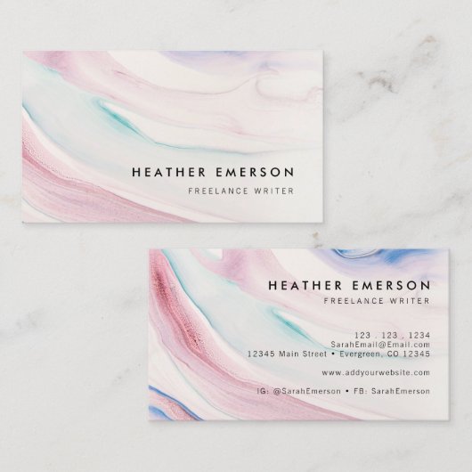 カラフル抽象芸術 名刺 (正面/裏面)