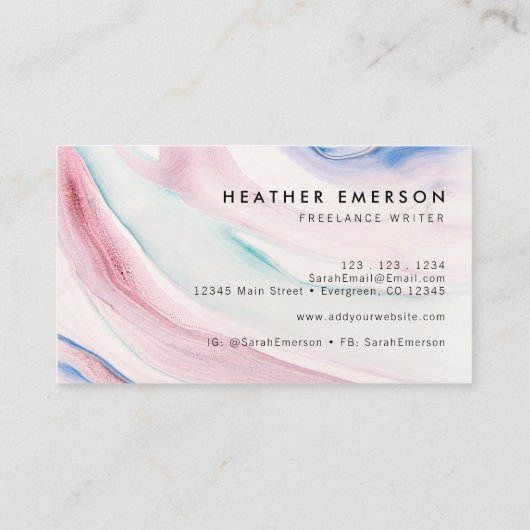 カラフル抽象芸術 名刺 (裏面)