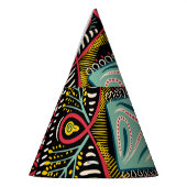 カラフル抽象芸術:四角ポケットデザイン。 パーティーハット (左)