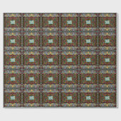 カラフル抽象芸術：四角ポケットデザイン。 ラッピングペーパー (フラット)