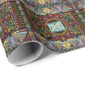 カラフル抽象芸術：四角ポケットデザイン。 ラッピングペーパー (ロールコーナー)