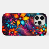 カラフル抽象芸術、花柄 iPhoneケース (裏面横)