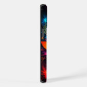 カラフル抽象芸術、花柄 iPhoneケース (右側面)