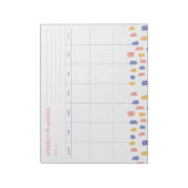 カラフル抽象芸術 |週間モダンプランナーメモ帳 ノートパッド (回転)