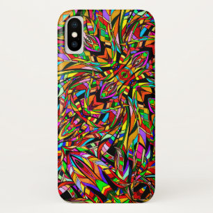 カラフル抽象芸術 iPhone X ケース