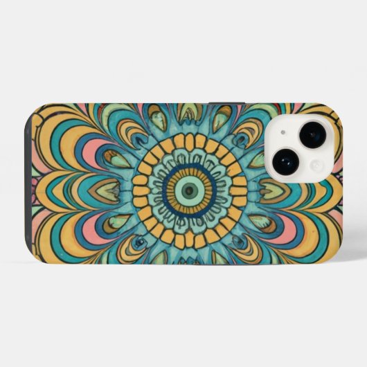 カラフル抽象芸術 iPhoneケース (裏面横)