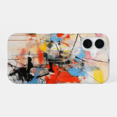 カラフル抽象芸術 iPhone 16ケース (裏面横)