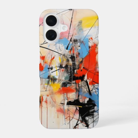 カラフル抽象芸術 iPhone 16ケース (裏面)