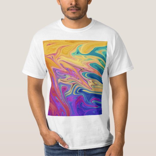 カラフル抽象芸術 Tシャツ (正面)