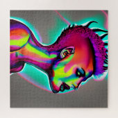 カラフル抽象芸術AIアート | Mohawkの女性 ジグソーパズル (横)