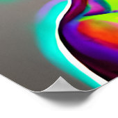 カラフル抽象芸術AIアート | Mohawkの女性 ポスター (角)