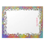 カラフル抽象芸術Art Wavesカスタムメモ帳 ノートパッド (正面)